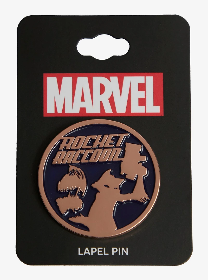 Marvel Guardians of the Galaxy Rocket Raccoon Circular Enamel Pin - BoxLunch Exclusive