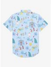 Studio Ghibli Spirited Away Tonal Icons Allover Print Woven Button-Up - BoxLunch Exclusive