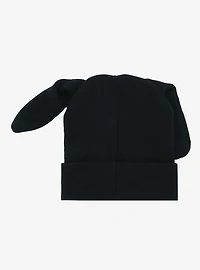 Stitched Black Bunny Figural Beanie