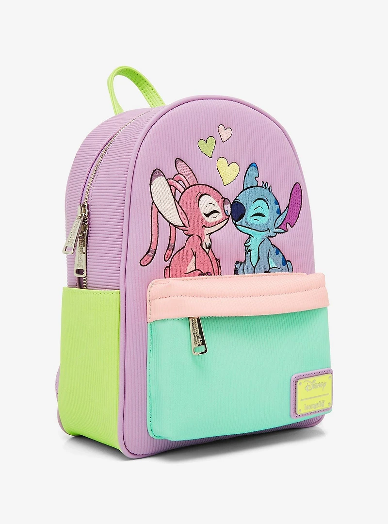 Loungefly Disney Lilo & Stitch: The Series Angel and Stitch Corduroy Mini Backpack - BoxLunch Exclusive