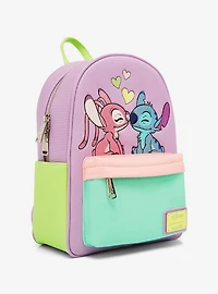 Loungefly Disney Lilo & Stitch: The Series Angel and Stitch Corduroy Mini Backpack - BoxLunch Exclusive