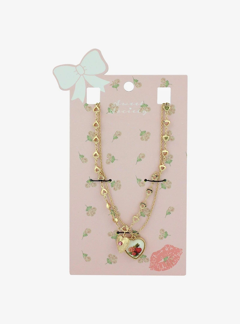 Sweet Society Heart Locket Necklace Set