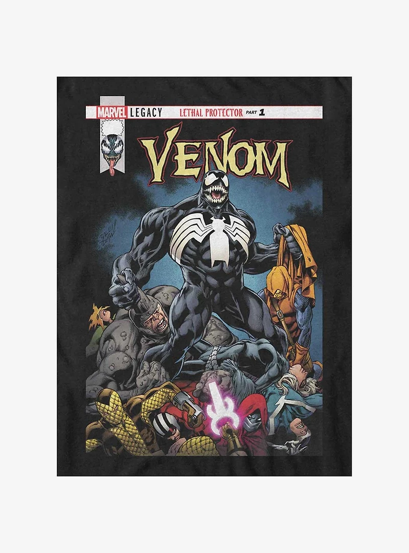 Marvel Venom Standing Victory Comic Cover Big & Tall T-Shirt