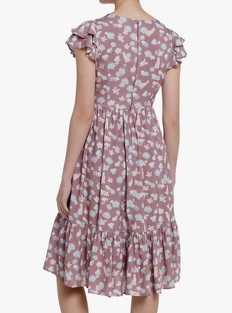 Her Universe Disney Princess Floral Sidekicks Allover Print Dress
