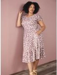 Her Universe Disney Princess Floral Sidekicks Allover Print Plus Dress