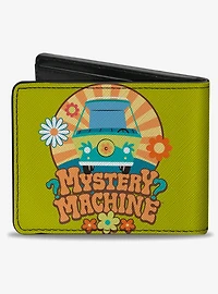 Scooby-Doo! Mystery Machine Sun Rays And Flowers Bifold Wallet