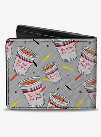 Seinfeld No Soup For You Soup Cups Scattered Bifold Wallet