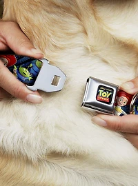 Disney Pixar Toy Story Characters Running Denim Rays Seatbelt Buckle Pet Collar