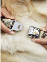 Disney Snow White And The Seven Dwarfs With Script Flowers Seatbelt Buckle Pet Collar