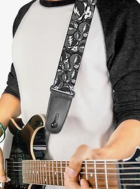 Grateful Dead Steal Your Face Stacked Gray Guitar Strap