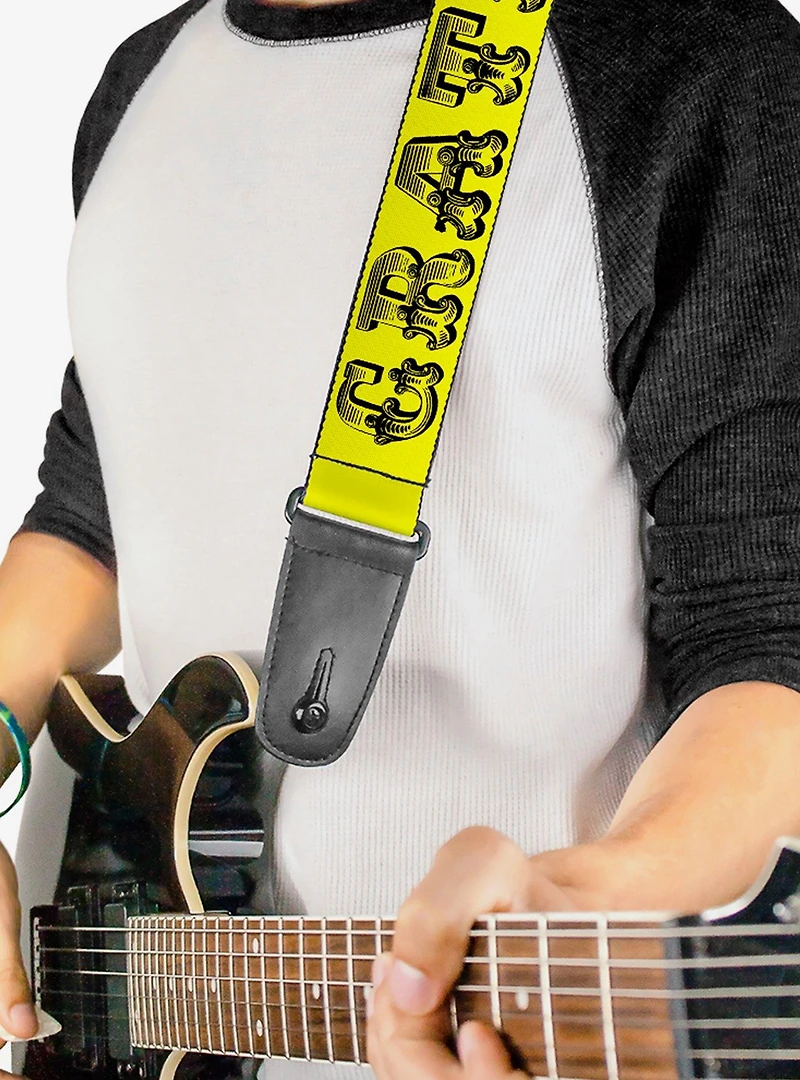 Grateful Dead Skull Roses Yellow Guitar Strap
