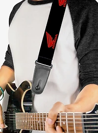 Honda Motorcycle Logo Black Red Guitar Strap