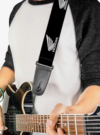 Honda Motorcycle Logo Black White Guitar Strap
