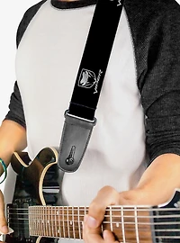 Dodge Viper Black Silver Logo Repeat Guitar Strap