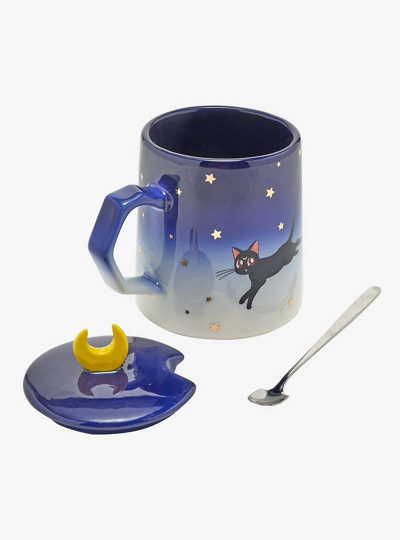 Sailor Moon Luna and Artemis Mug with Lid and Spoon