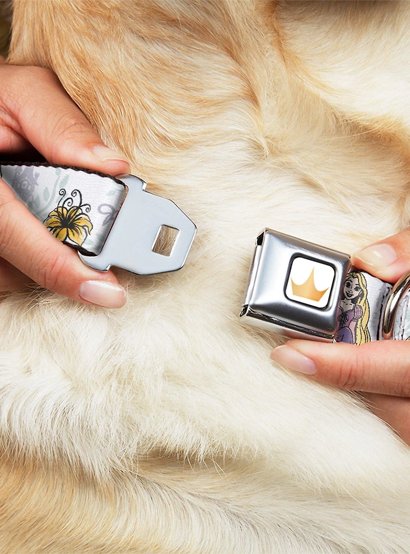 Disney Tangled Rapunzel Castle And Pascual Seatbelt Buckle Dog Collar