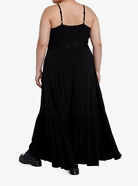 Cosmic Aura Black Lace Maxi Dress Plus Size