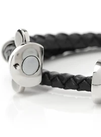 Disney Mickey Mouse Black Double Wrapped Leather Bracelet