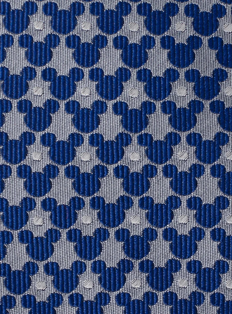 Disney Mickey Mouse Silhouette Polka Dot Blue Tie