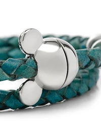Disney Mickey Mouse Teal Double Wrapped Leather Bracelet