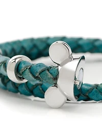 Disney Mickey Mouse Teal Double Wrapped Leather Bracelet
