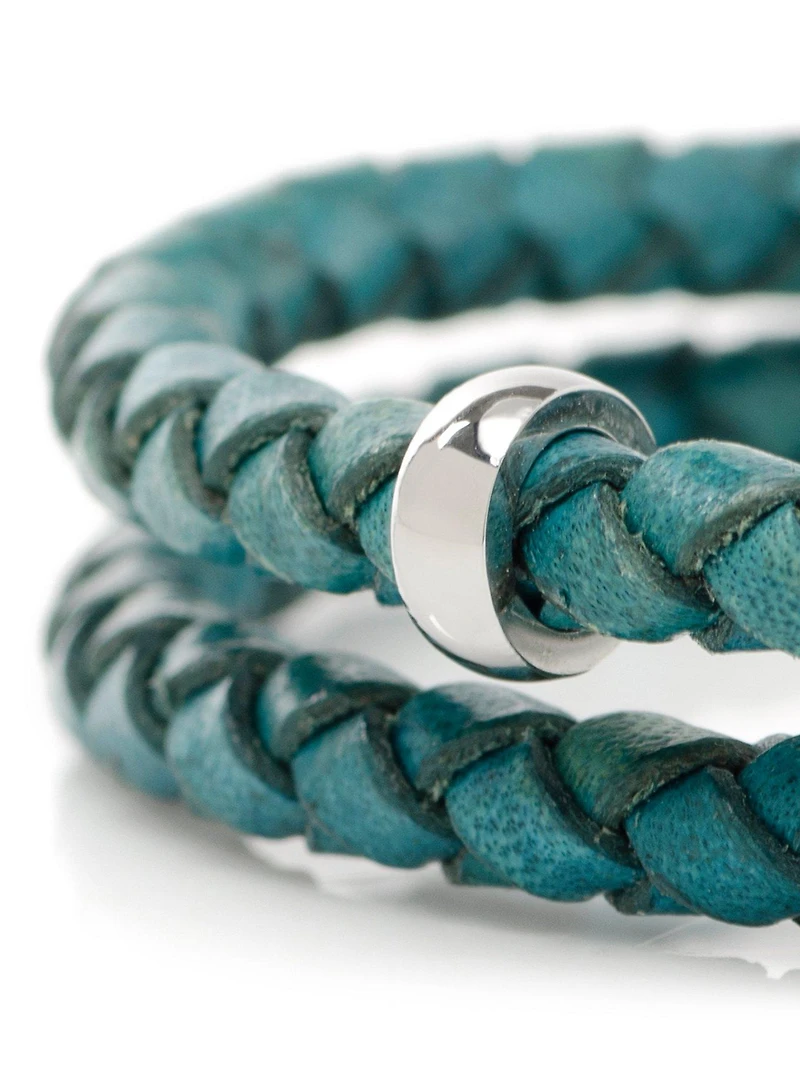 Disney Mickey Mouse Teal Double Wrapped Leather Bracelet