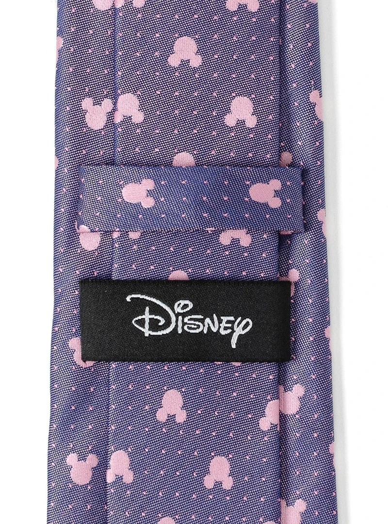 Disney Mickey Mouse Silhouette Purple Pink Dot Tie