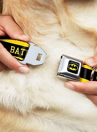 DC Comics Justice League Batman Logo Stripe Seatbelt Buckle Pet Collar