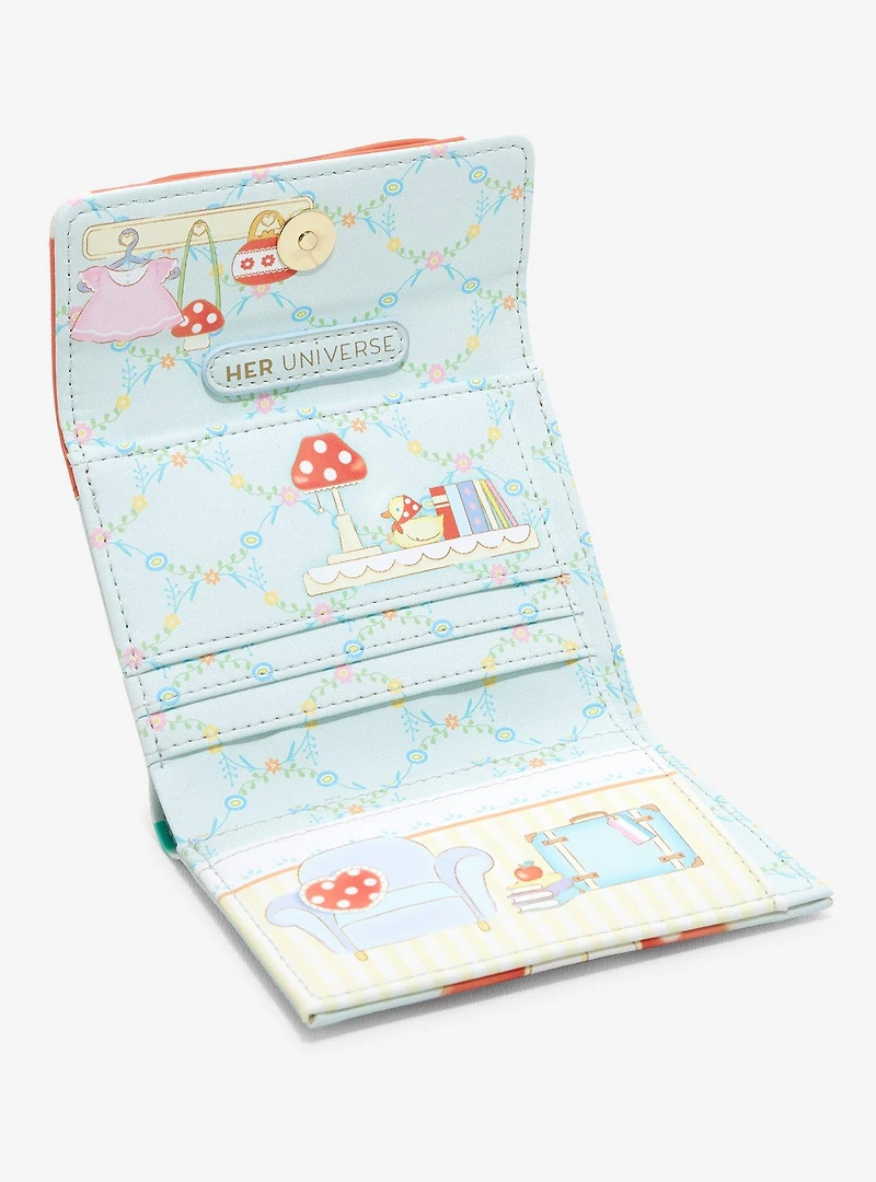 Her Universe Hello Kitty And Friends Mushroom House Mini Wallet