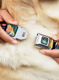 Disney Alice Wonderland Cheshire Cat Flowers Poses Seatbelt Buckle Dog Collar