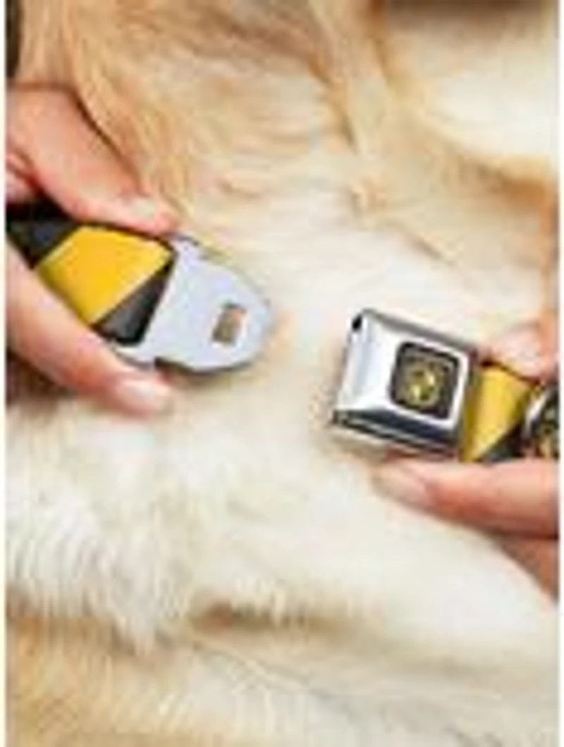 Harry Potter Hufflepuff Crest Diagonal Seatbelt Buckle Dog Collar