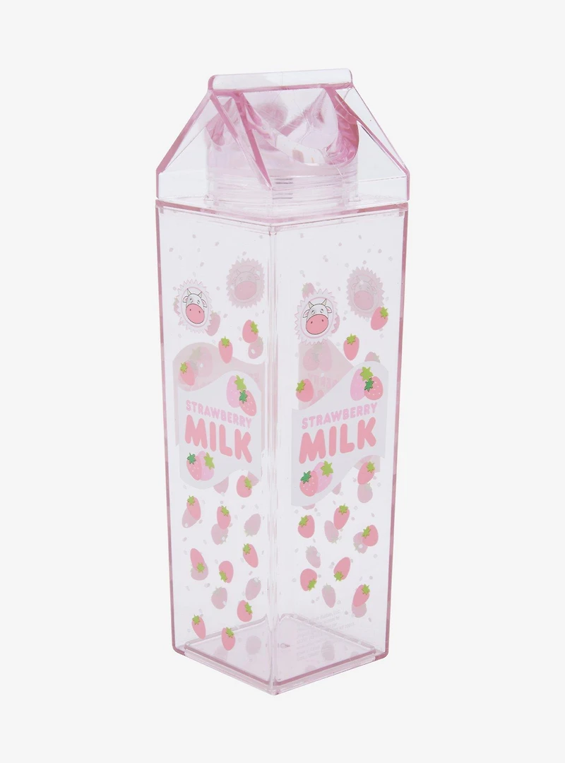 Strawberry Cow Milk Carton Water Bottle