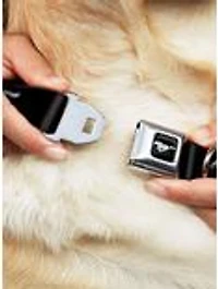 Ford Mustang Black White Logo Repeat Seatbelt Buckle Dog Collar