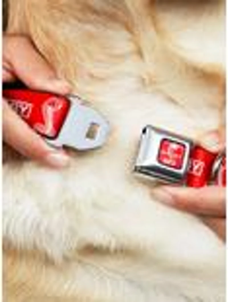 Shelby Box And Super Snake Cobra Red White Seatbelt Buckle Dog Collar