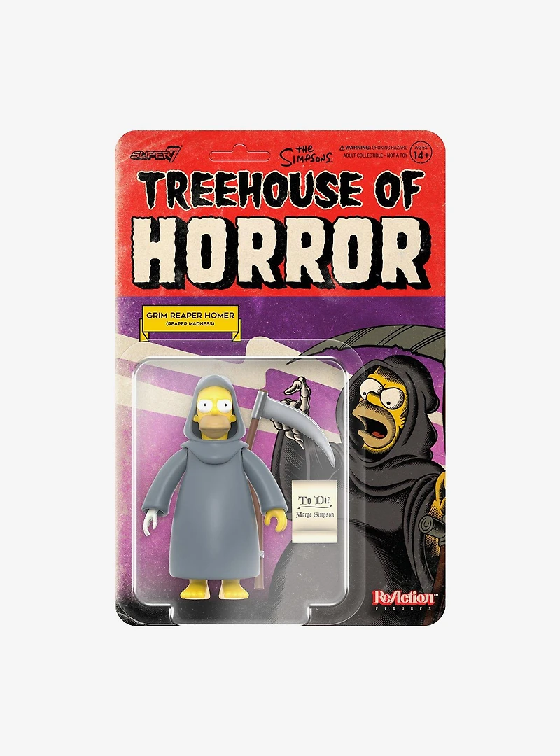 Super7 ReAction The Simpsons Treehouse of Horror Grim Reaper Homer Figure