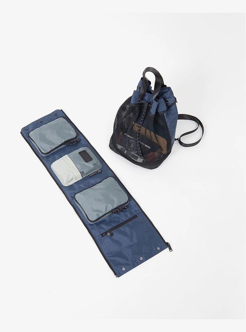 Doughnut Pyramid Go Wild Navy x Grey Convertible Bag