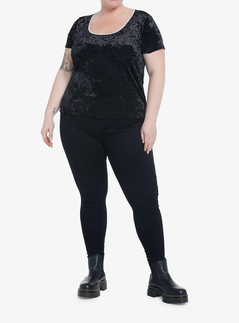 Black Velvet Girls Top Plus Size