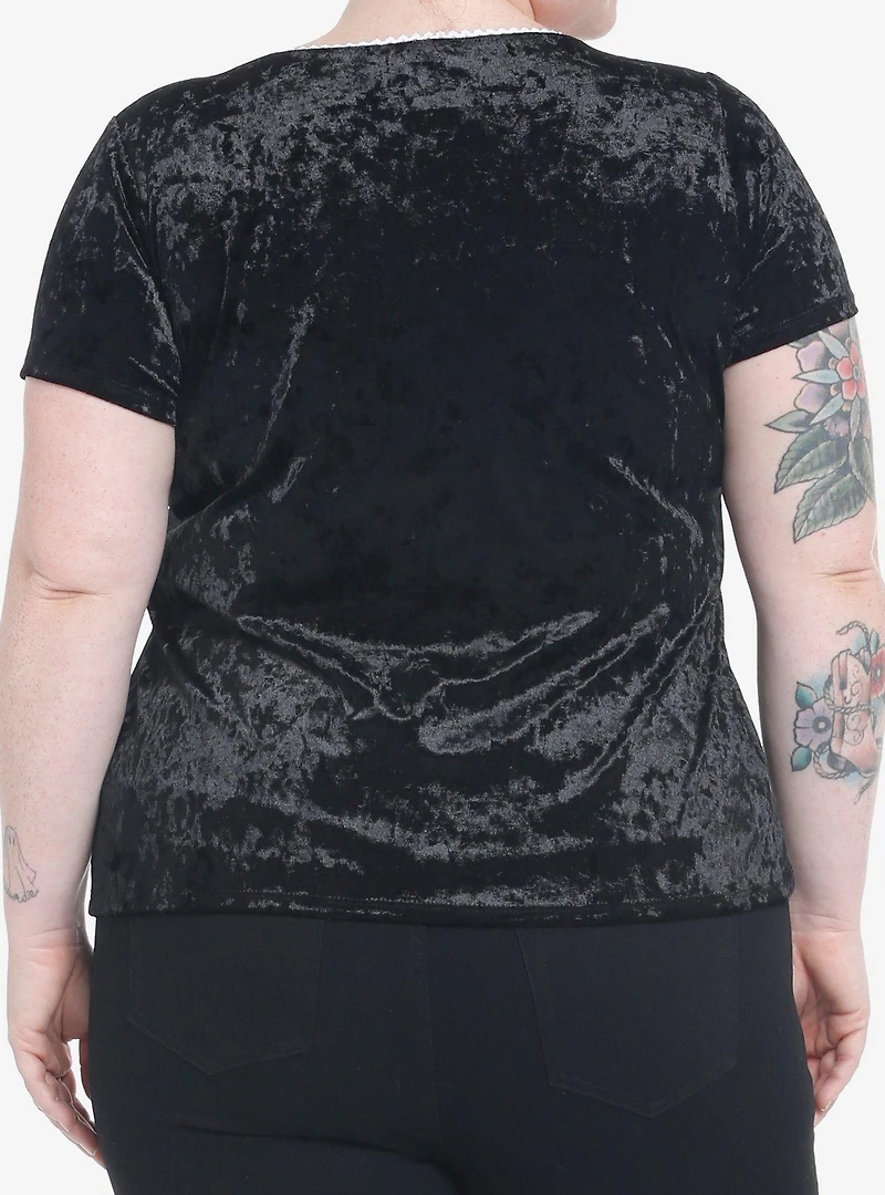 Black Velvet Girls Top Plus Size