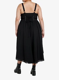 Thorn & Fable Black Lace Cross Hi-Low Dress Plus Size