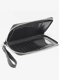 Smiley Face Melted Repeat Zip Around Wallet