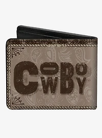 Western Cowboy Icons Collage Bifold Wallet