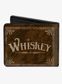 Western Whiskey Star with Text Shadow Repeat Bifold Wallet