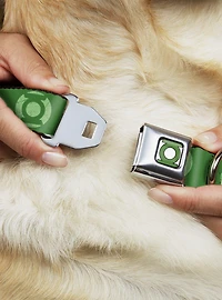 DC Comics Justice League Green Lantern Logo Weathered Greens Seatbelt Buckle Dog Collar