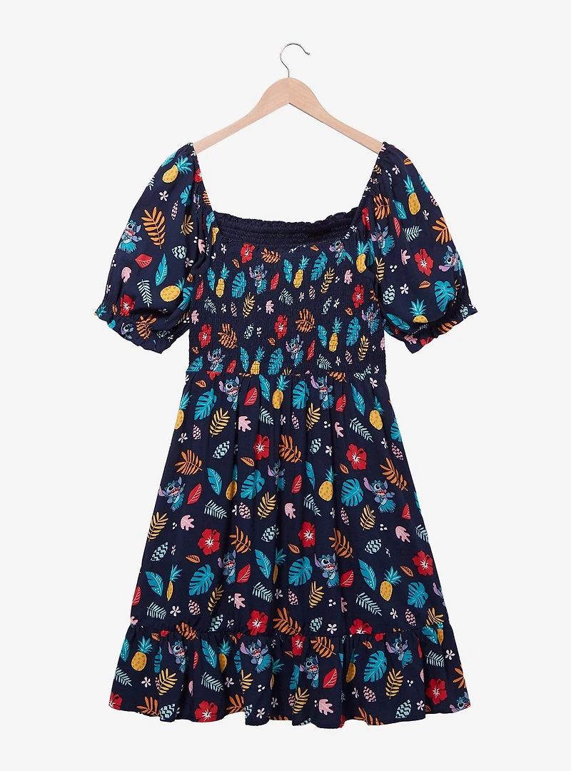 Her Universe Disney Lilo & Stitch Tropical Floral Allover Print Smock Dress - BoxLunch Exclusive