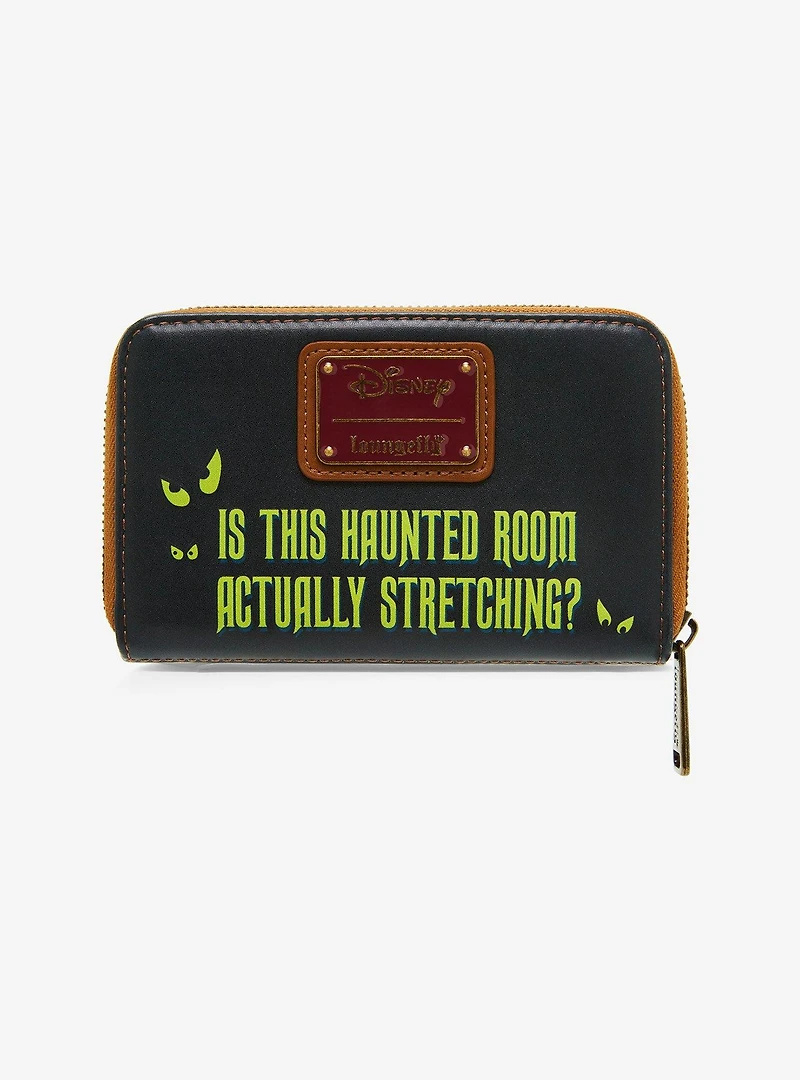 Loungefly Disney Haunted Mansion Stretching Room Portraits Glow-in-the Dark Small Zip Wallet