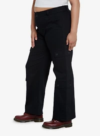 Black Double Pocket Cargo Pants Plus