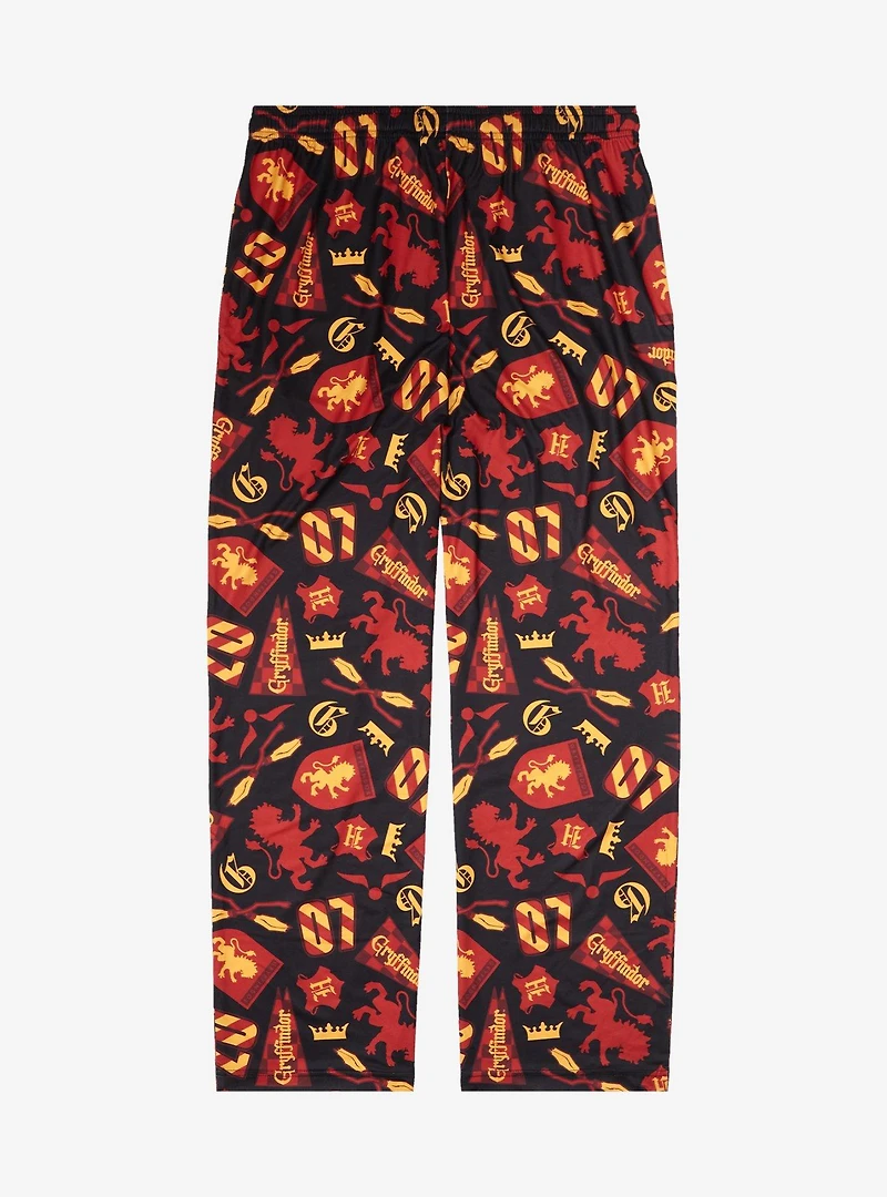 Harry Potter Gryffindor Quidditch Allover Print Plus Sleep Pants - BoxLunch Exclusive