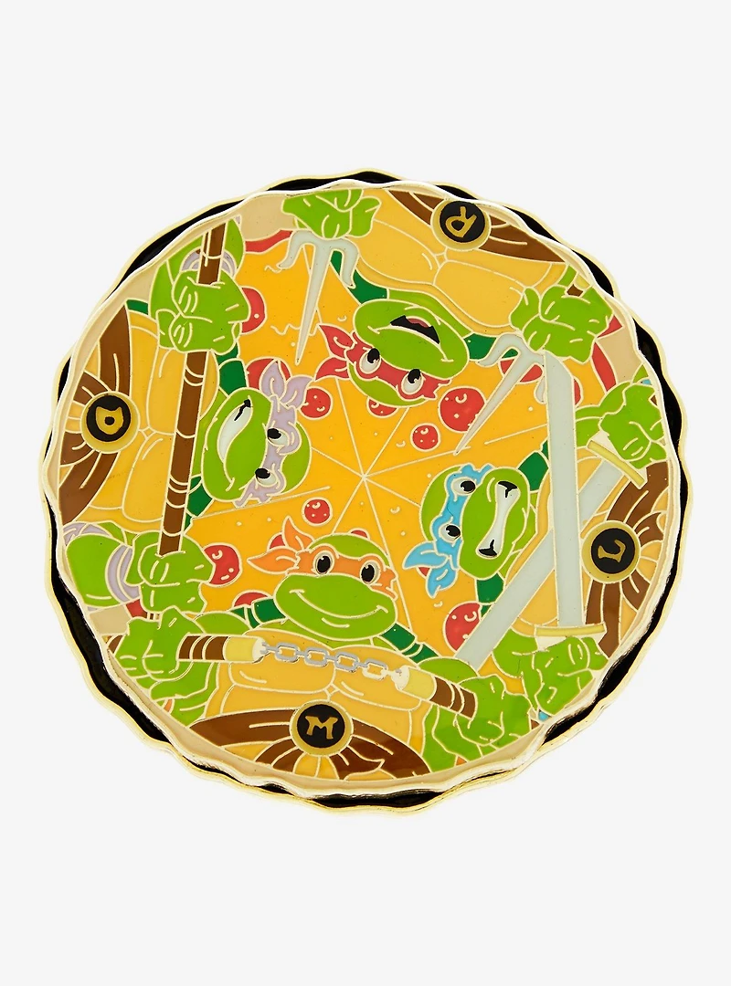 Teenage Mutant Ninja Turtles Pizza Portrait Spinning Enamel Pin