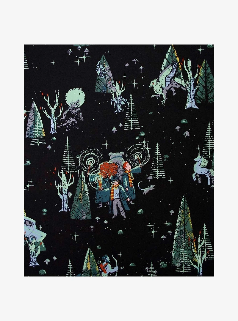 Harry Potter The Forbidden Forest Woven Button-Up