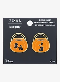 Loungefly Disney Pixar WALL-E Jack-o-Lantern Buckets EVE & WALL-E Enamel Pin Set - BoxLunch Exclusive
